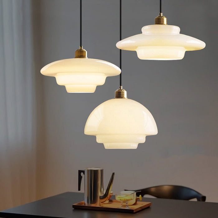 HaloGlo - Stylish White Glass Pendant Light for Modern Interiors