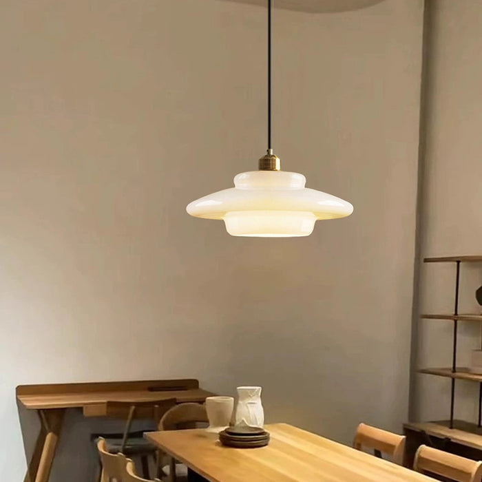 HaloGlo - Stylish White Glass Pendant Light for Modern Interiors