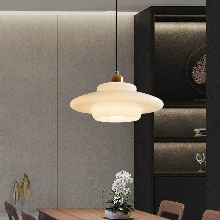 HaloGlo - Stylish White Glass Pendant Light for Modern Interiors