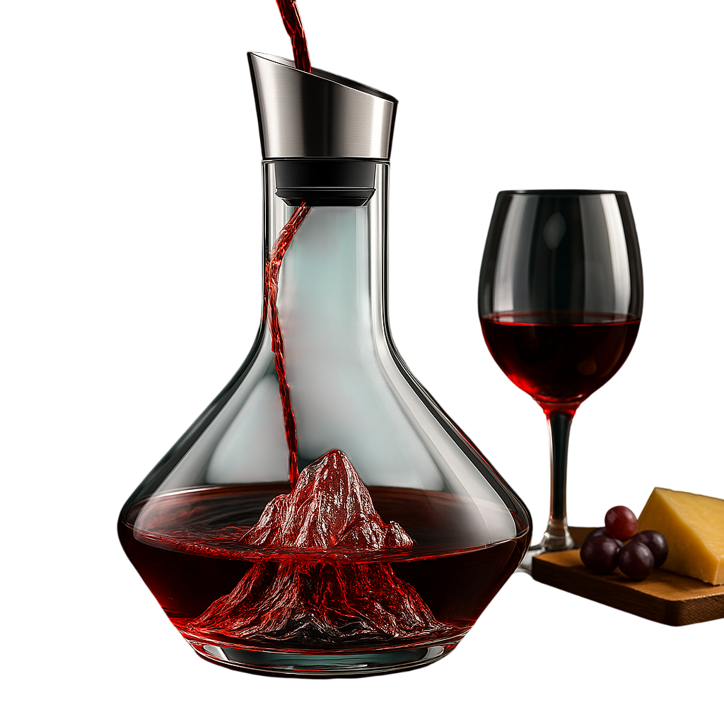 Hestora - Crystal Wine Decanter with Modern Iceberg Design for Aeration
