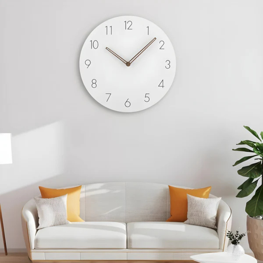 Glissen - Minimalist Wooden Wall Clock Large Silent Movement