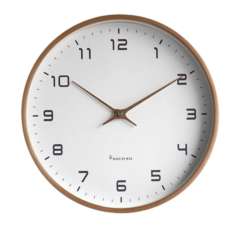 Figurora - Scandinavian Simple Wooden Wall Clock in Brown Cream