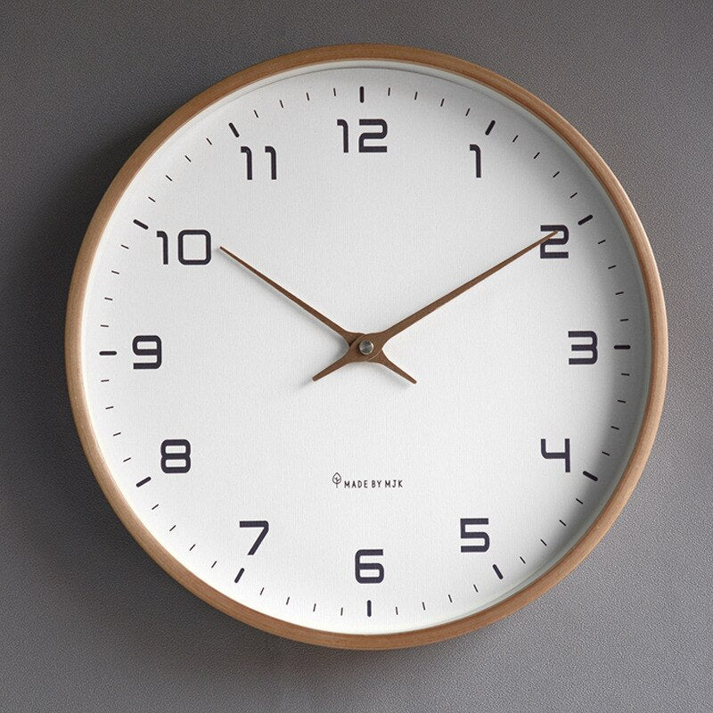 Figurora - Scandinavian Simple Wooden Wall Clock in Brown Cream