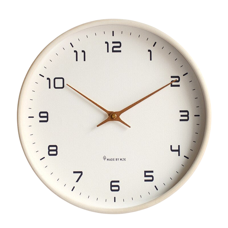 Figurora - Scandinavian Simple Wooden Wall Clock in Brown Cream