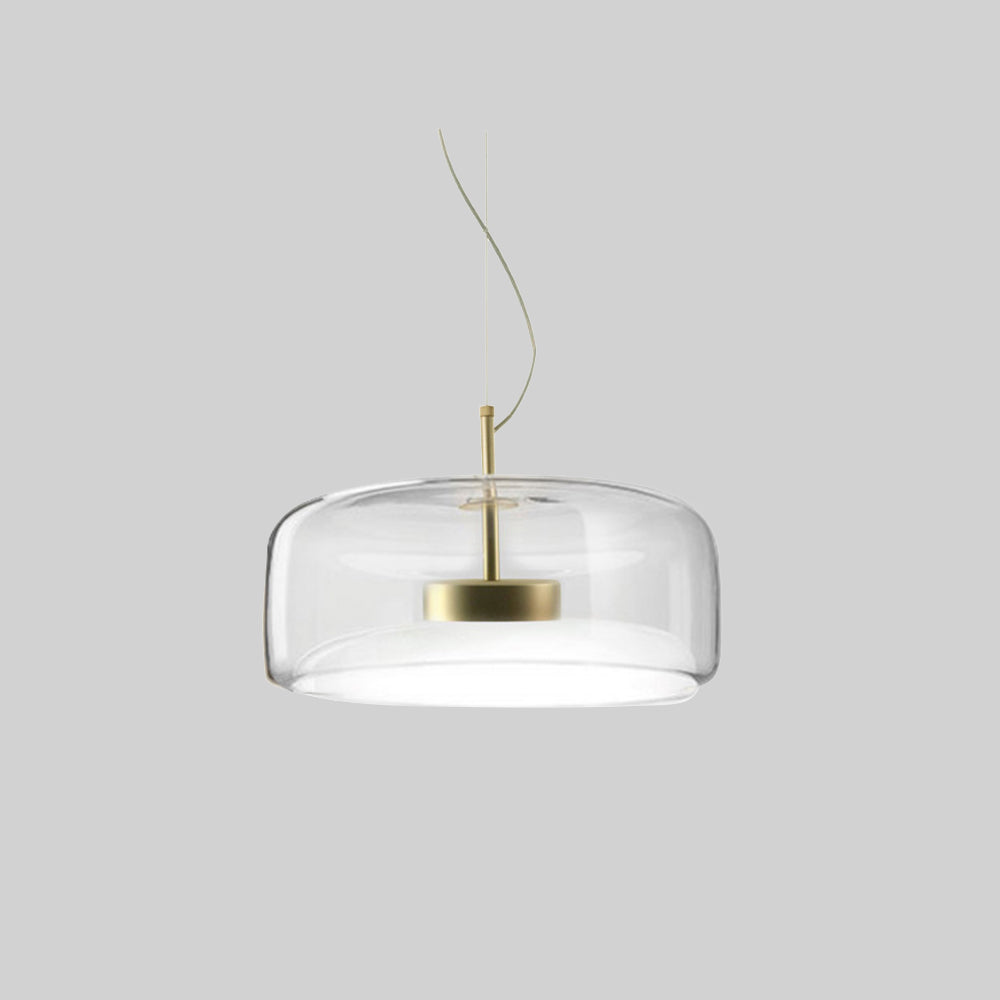 Framevia - AmberGlow Retro LED Pendant Lights Gold Metal Glass