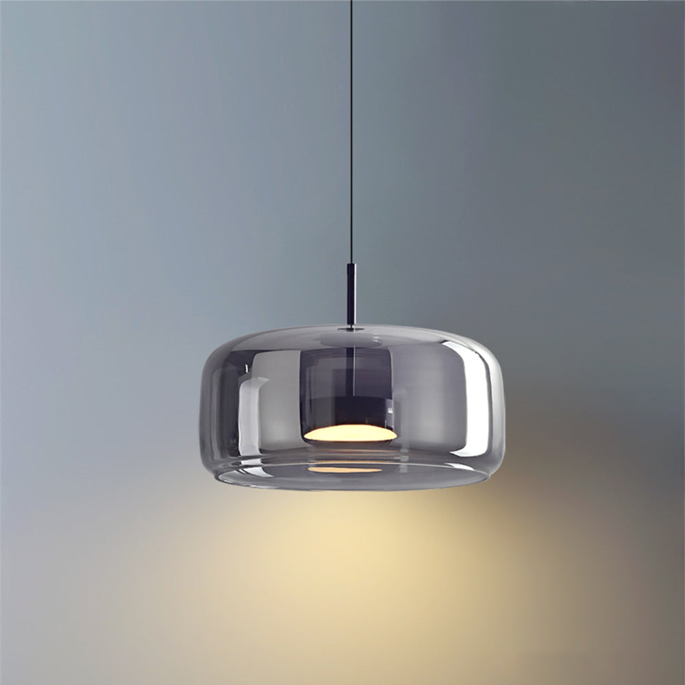 Framevia - AmberGlow Retro LED Pendant Lights Gold Metal Glass