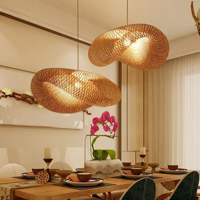 VibeGlo - Stylish Bamboo Hanging Lamp for Modern Interiors