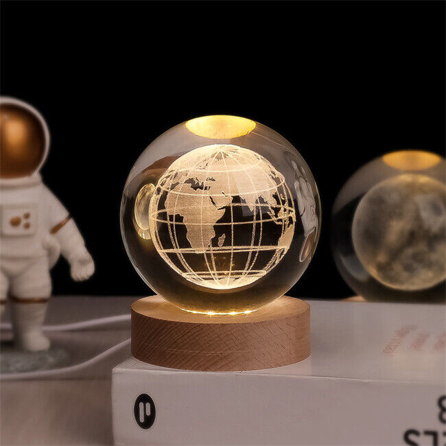 Quiltelis - Luminous Crystal Ball with Planetary Designs for Stargazing