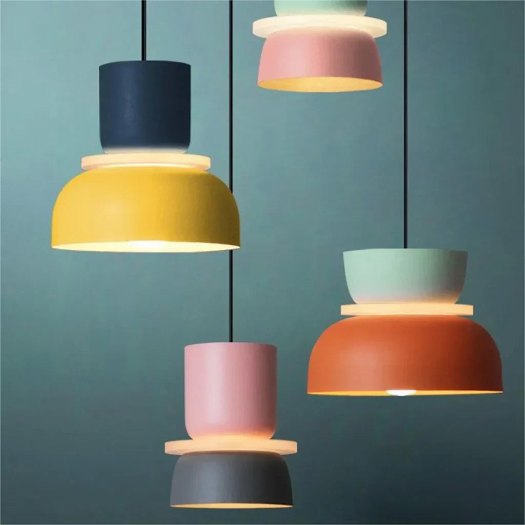 AmbiLoom - Stylish Color Block Nordic Pendant Light for Modern Homes