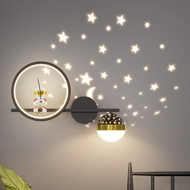 Lawnora - KinderLicht Kids Room Wall Lamp With Starry Night Light