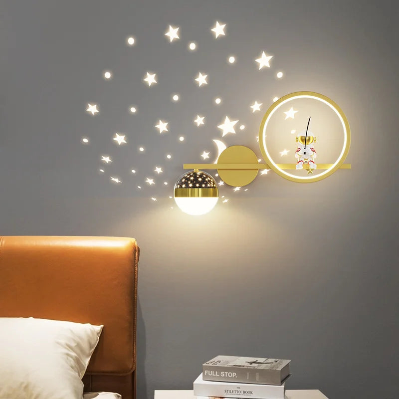 Lawnora - KinderLicht Kids Room Wall Lamp With Starry Night Light