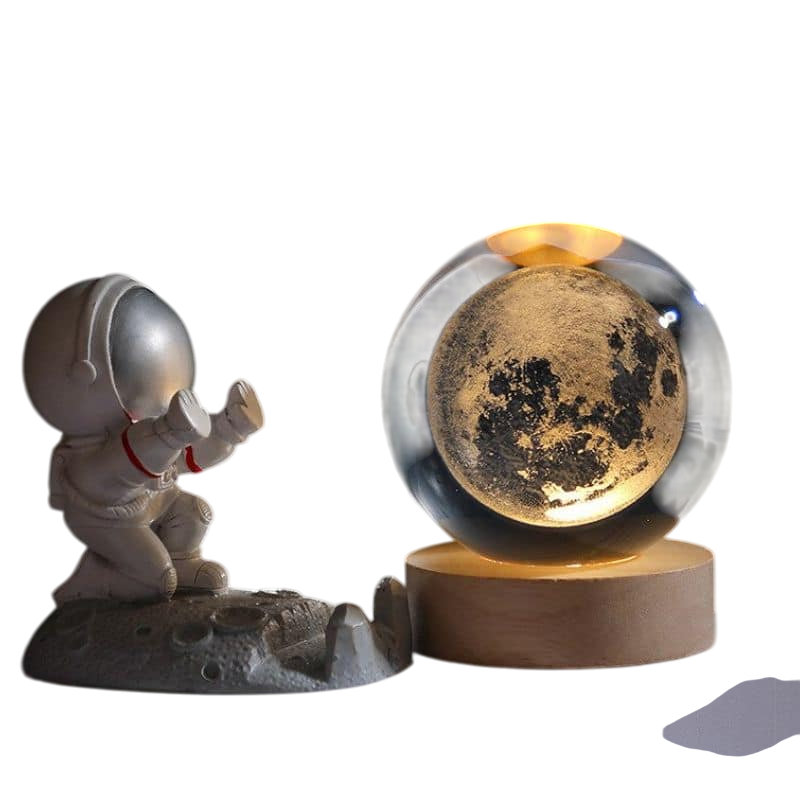 Quiltelis - Luminous Crystal Ball with Planetary Designs for Stargazing