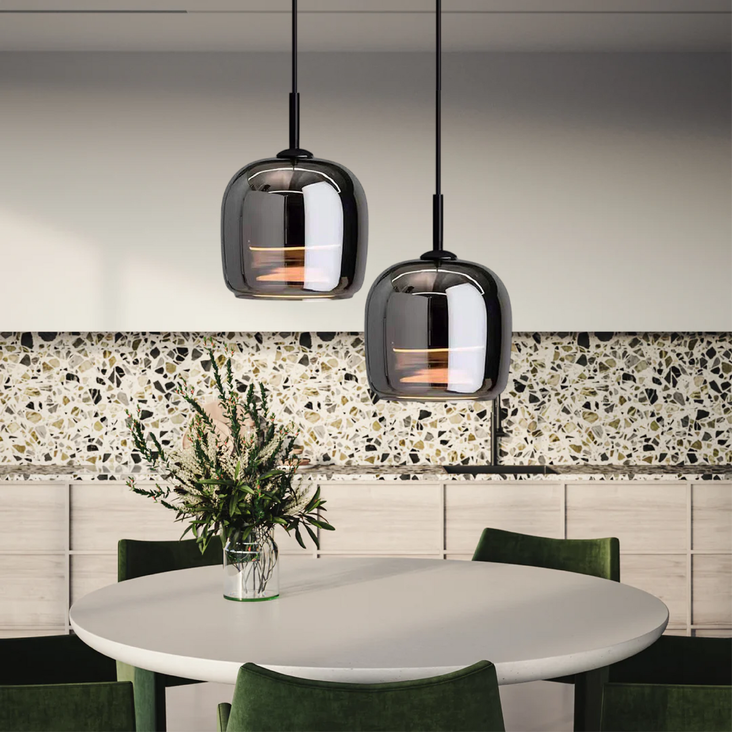 Luxlyn - Nordic Black Glass Pendant Light Modern LED Luxury Home