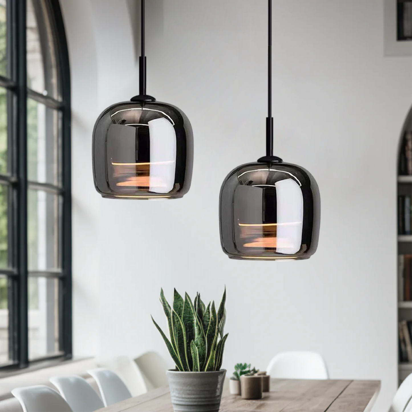 Luxlyn - Nordic Black Glass Pendant Light Modern LED Luxury Home