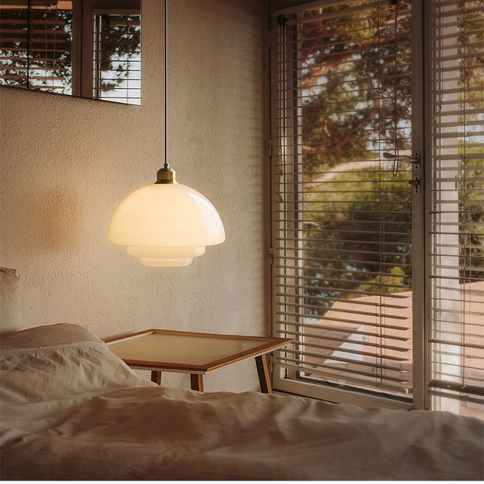 HaloGlo - Stylish White Glass Pendant Light for Modern Interiors