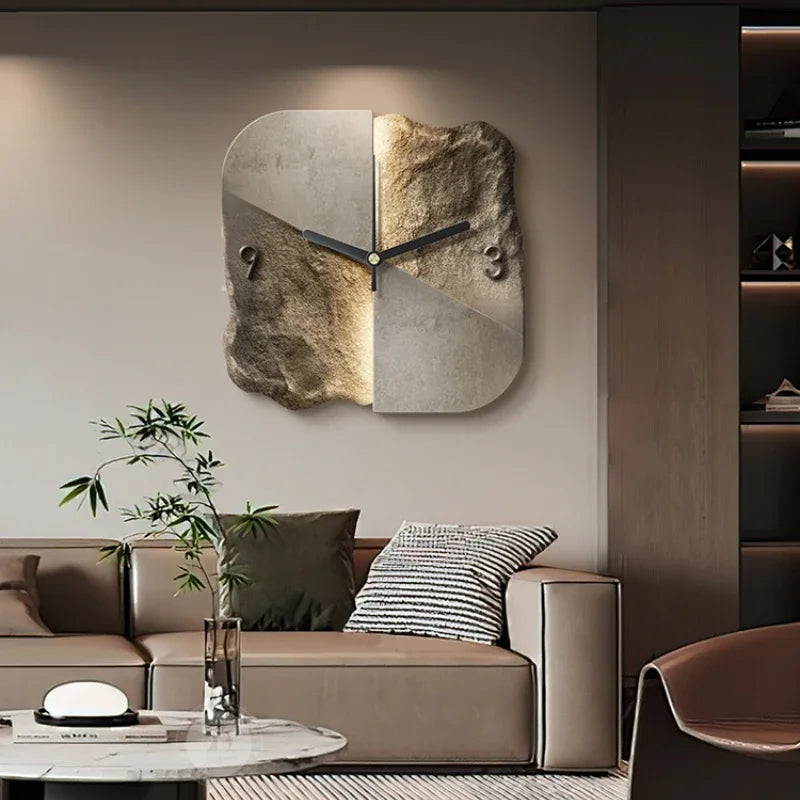 Vistora - Modern Sandstone 3D Quartz Silent Wall Clock Decor