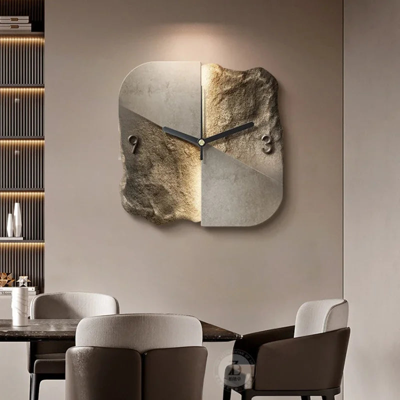 Vistora - Modern Sandstone 3D Quartz Silent Wall Clock Decor