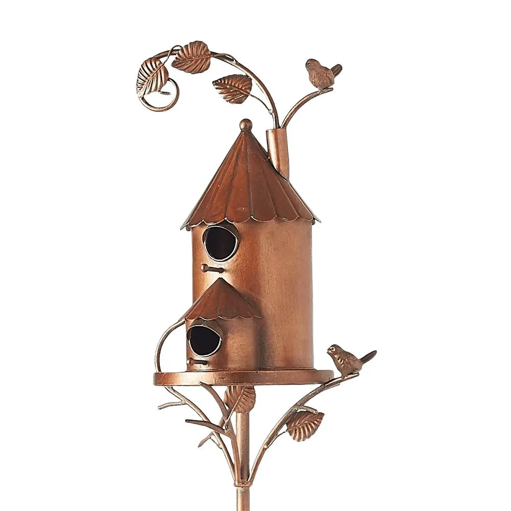 Cozyra - Featherhaven Metal Birdhouse with Pole Durable Garden Decor