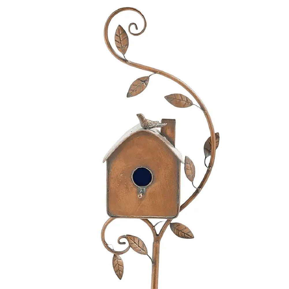 Cozyra - Featherhaven Metal Birdhouse with Pole Durable Garden Decor