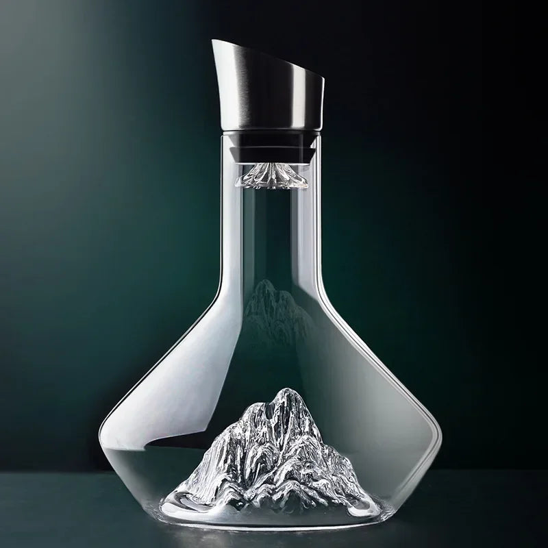 Hestora - Crystal Wine Decanter with Modern Iceberg Design for Aeration