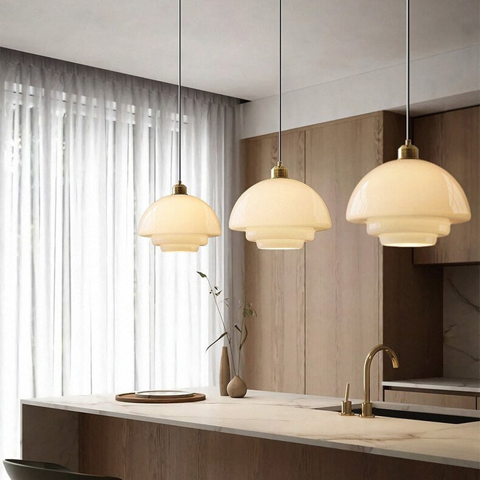 HaloGlo - Stylish White Glass Pendant Light for Modern Interiors