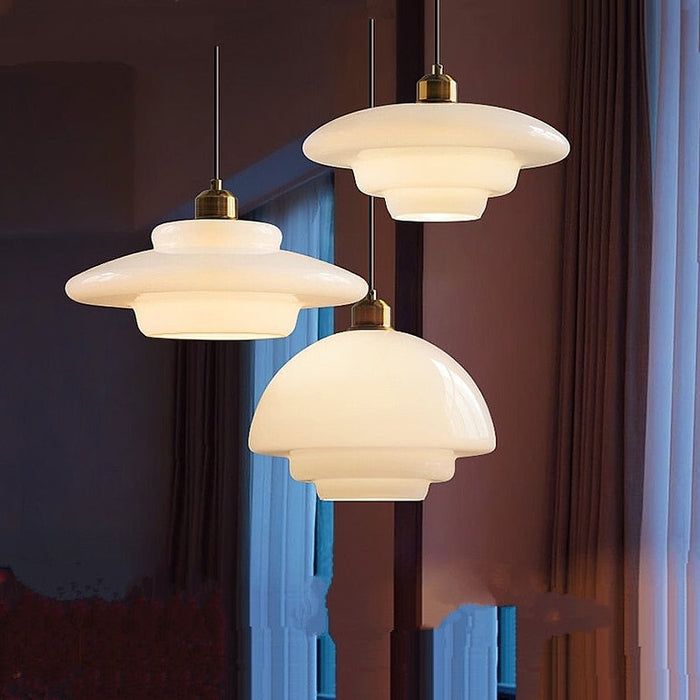 HaloGlo - Stylish White Glass Pendant Light for Modern Interiors