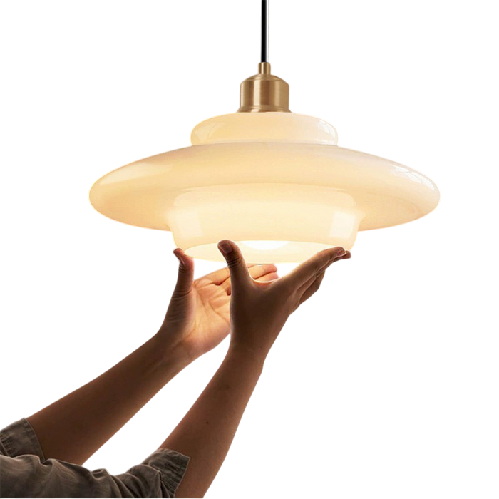 HaloGlo - Stylish White Glass Pendant Light for Modern Interiors