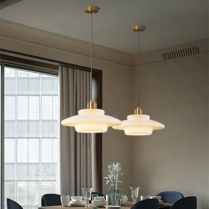 HaloGlo - Stylish White Glass Pendant Light for Modern Interiors