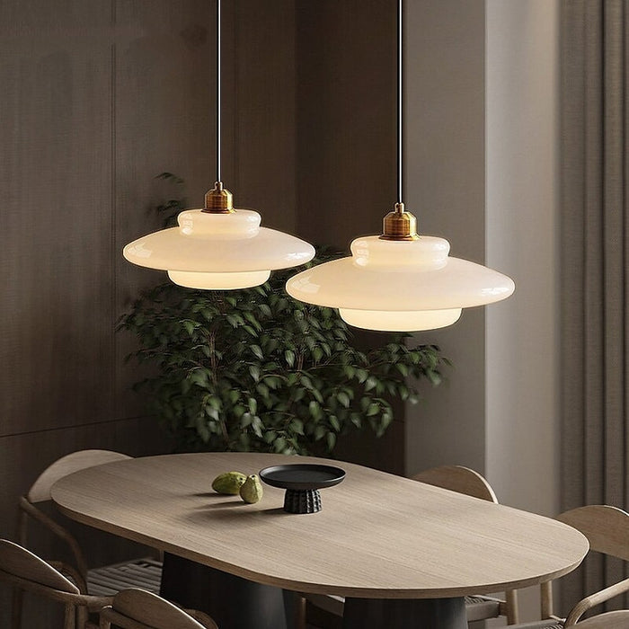 HaloGlo - Stylish White Glass Pendant Light for Modern Interiors