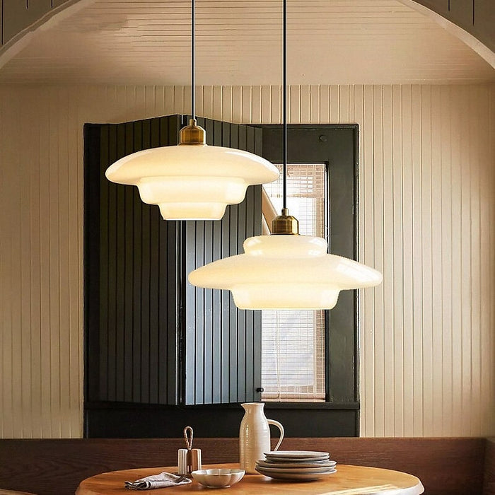 HaloGlo - Stylish White Glass Pendant Light for Modern Interiors