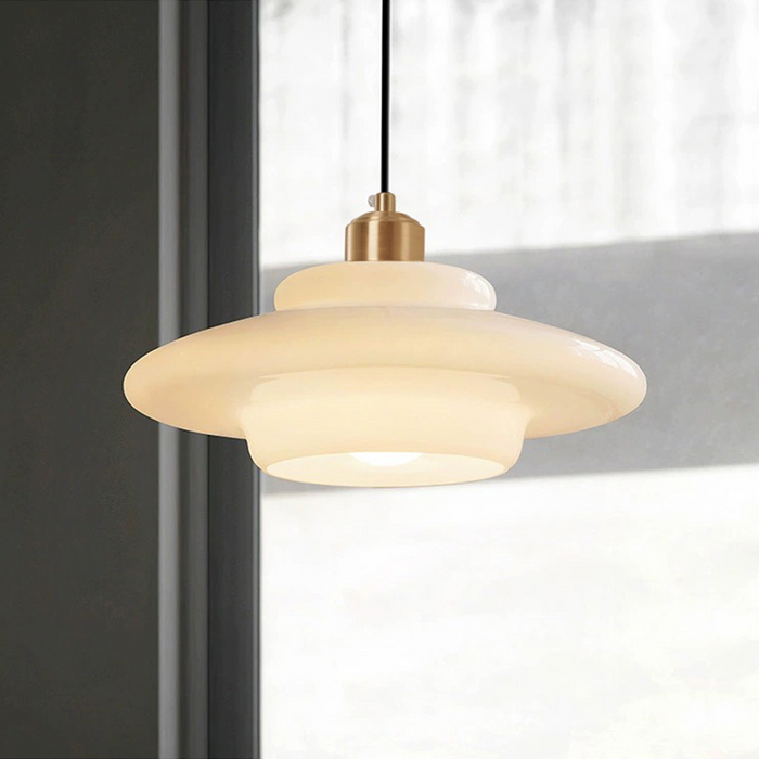 HaloGlo - Stylish White Glass Pendant Light for Modern Interiors