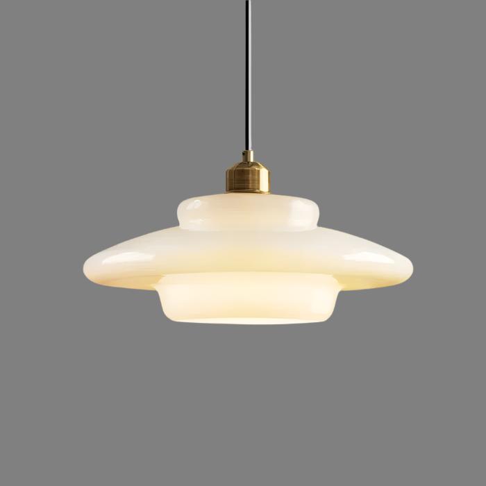 HaloGlo - Stylish White Glass Pendant Light for Modern Interiors