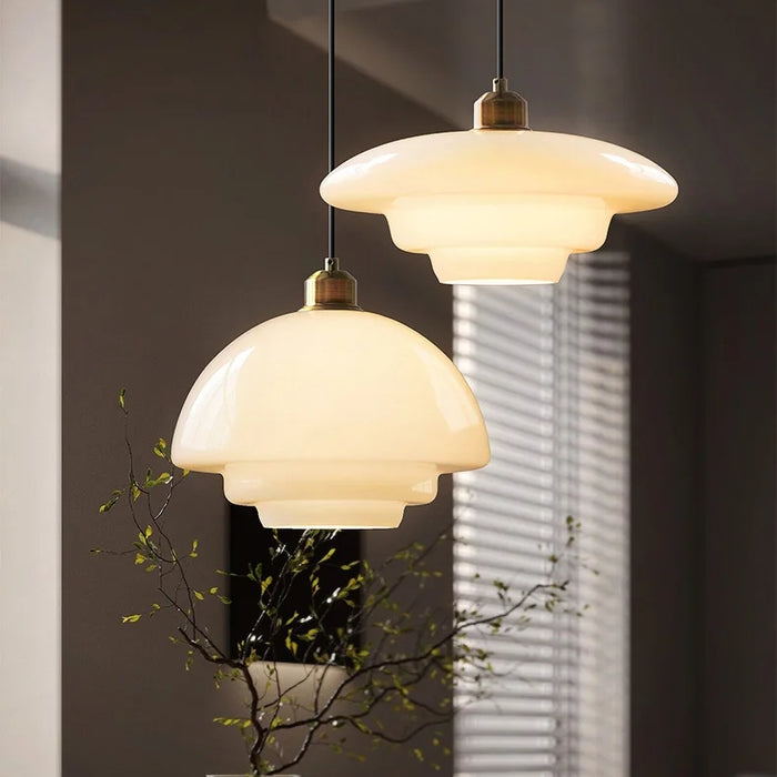 HaloGlo - Stylish White Glass Pendant Light for Modern Interiors