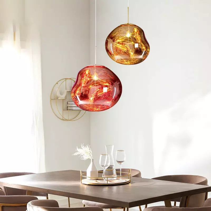 Ivyrell - Melt Pendant Lamp Modern Sculptural Ceiling Light with Iridescent Glow