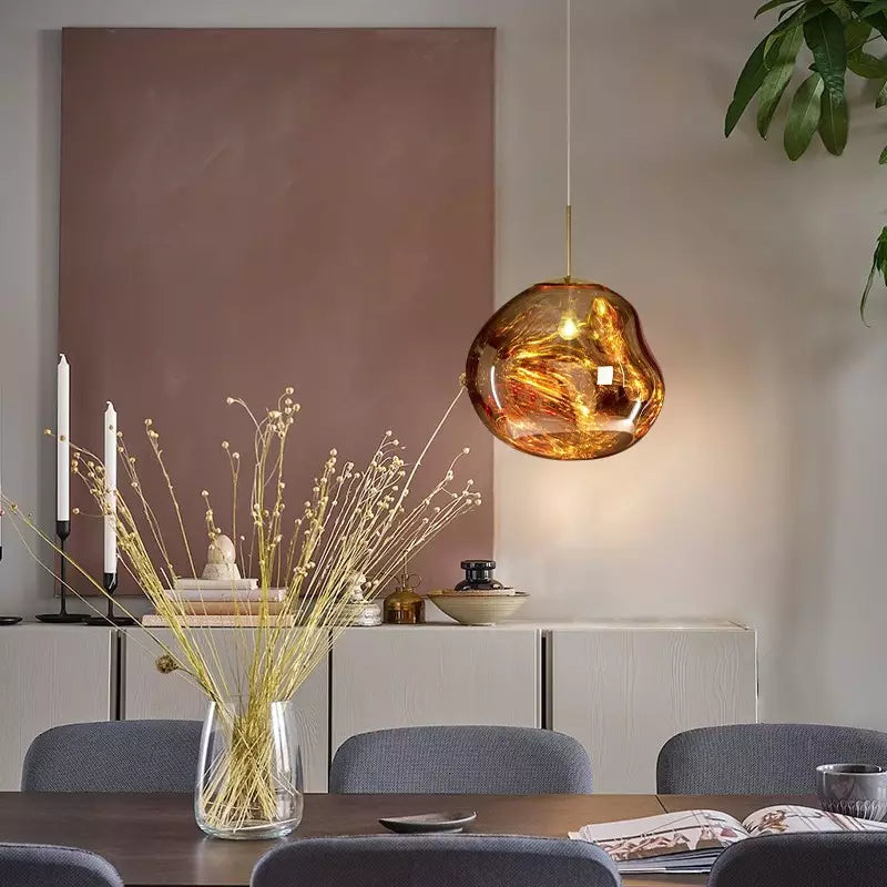 Ivyrell - Melt Pendant Lamp Modern Sculptural Ceiling Light with Iridescent Glow