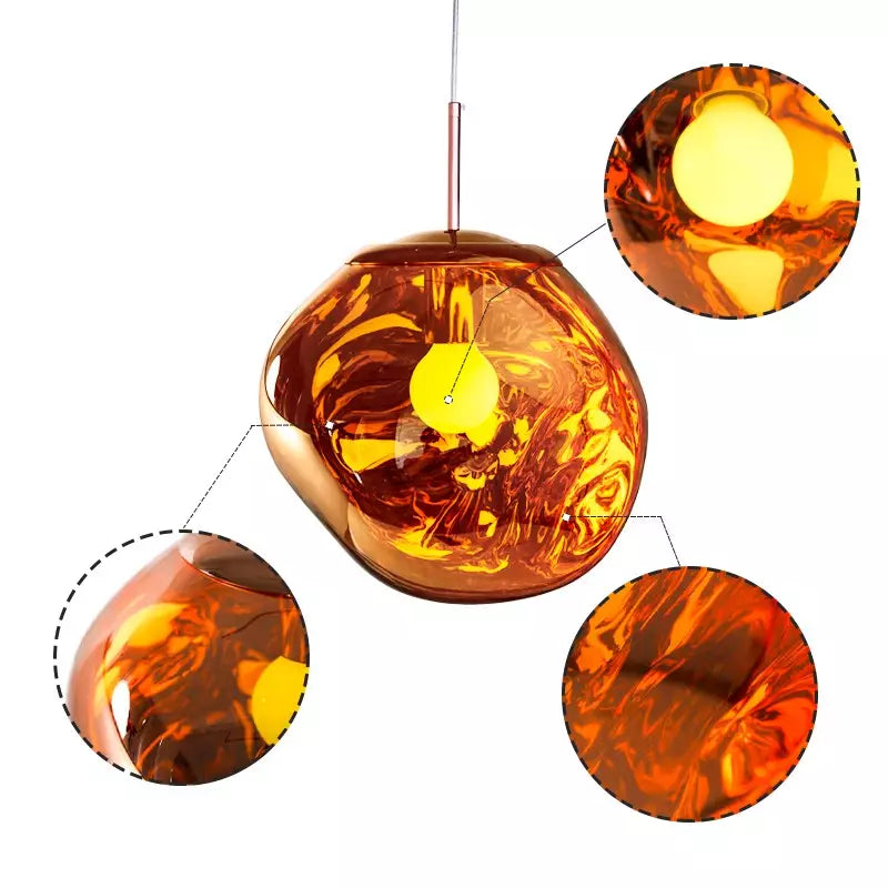 Ivyrell - Melt Pendant Lamp Modern Sculptural Ceiling Light with Iridescent Glow