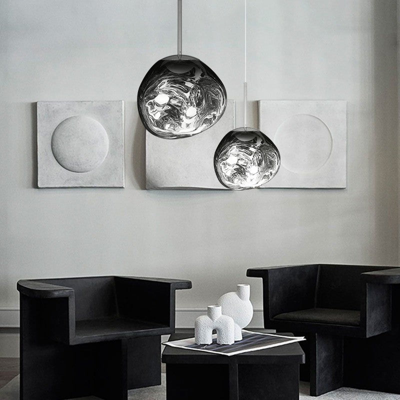 Ivyrell - Melt Pendant Lamp Modern Sculptural Ceiling Light with Iridescent Glow
