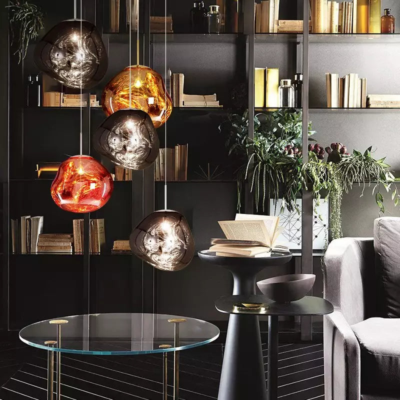 Ivyrell - Melt Pendant Lamp Modern Sculptural Ceiling Light with Iridescent Glow