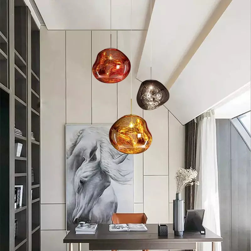 Ivyrell - Melt Pendant Lamp Modern Sculptural Ceiling Light with Iridescent Glow