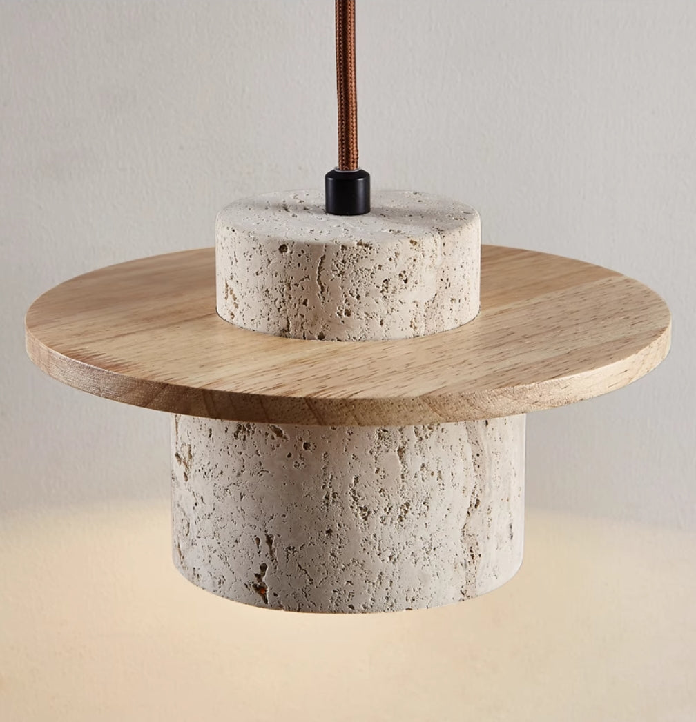 AuraGlo - Stylish Travertine Pendant Light for Modern Interiors
