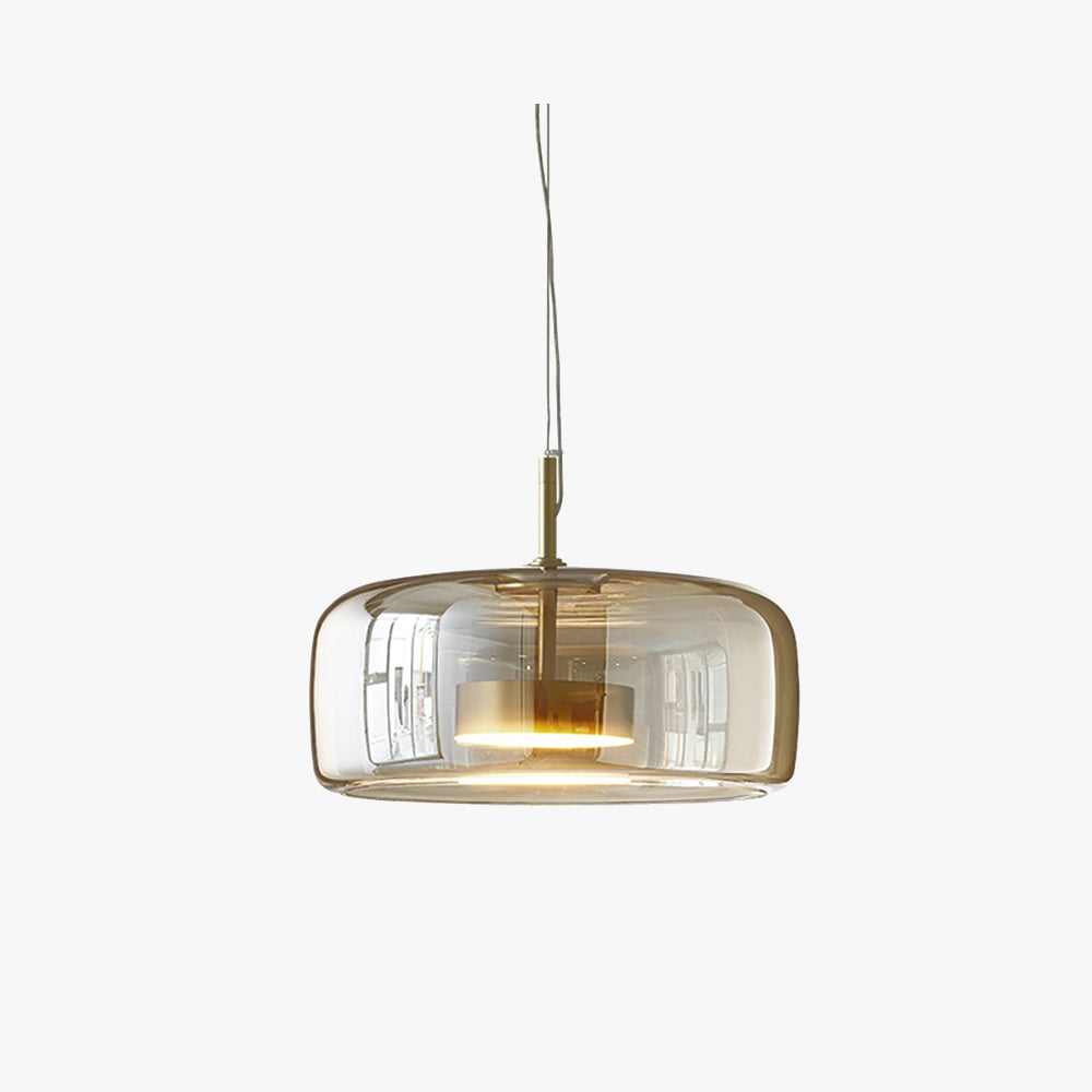 Framevia - AmberGlow Retro LED Pendant Lights Gold Metal Glass