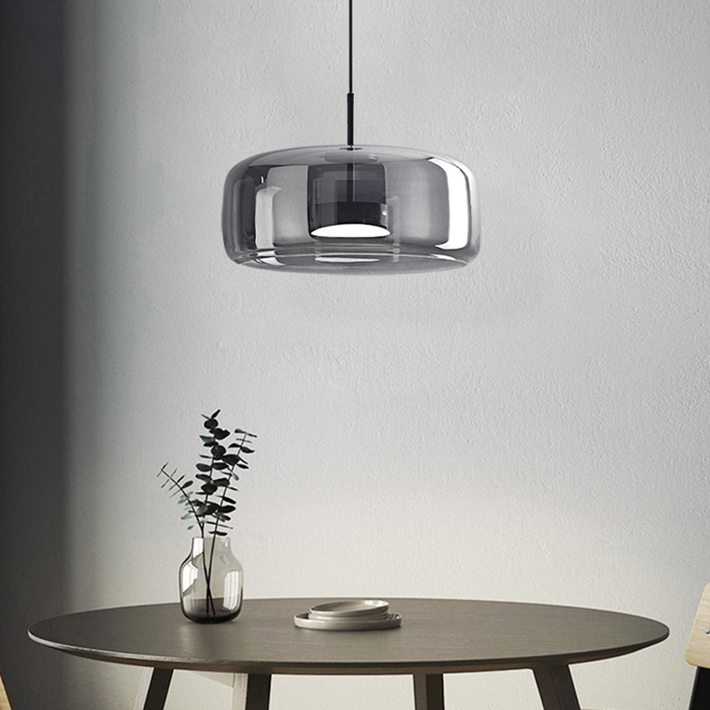 Framevia - AmberGlow Retro LED Pendant Lights Gold Metal Glass