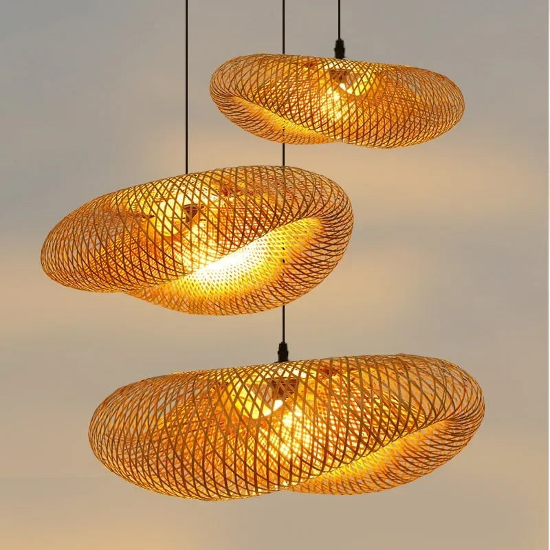 VibeGlo - Stylish Bamboo Hanging Lamp for Modern Interiors