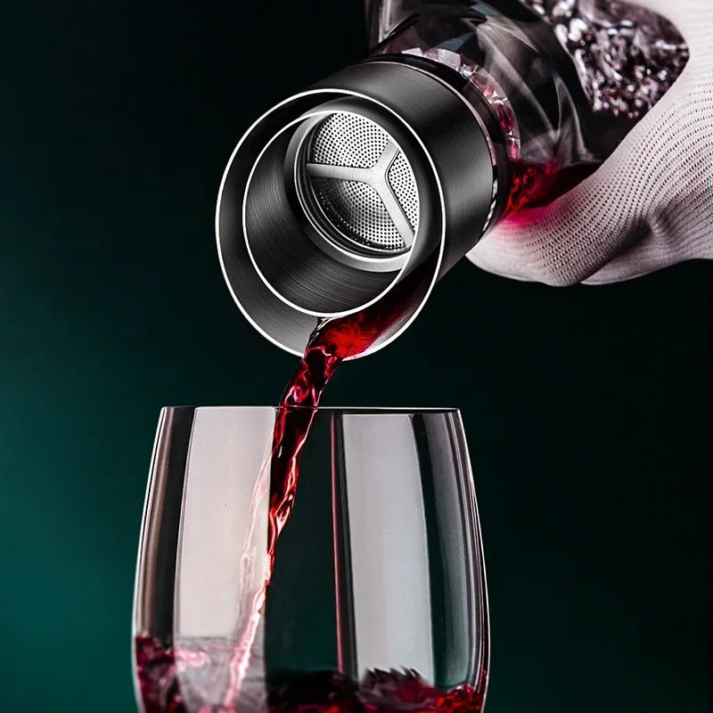 Hestora - Crystal Wine Decanter with Modern Iceberg Design for Aeration