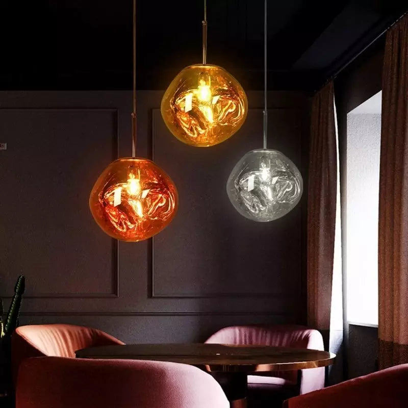 Ivyrell - Melt Pendant Lamp Modern Sculptural Ceiling Light with Iridescent Glow